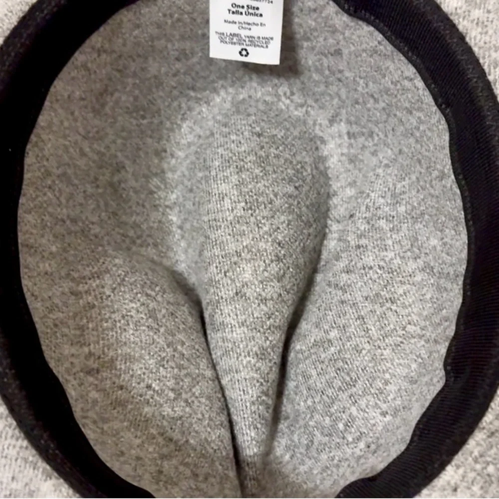 Women’s OS Fedora hat.  Light grey wool blend, with beige brim accent, like new. - Picture 5 of 8